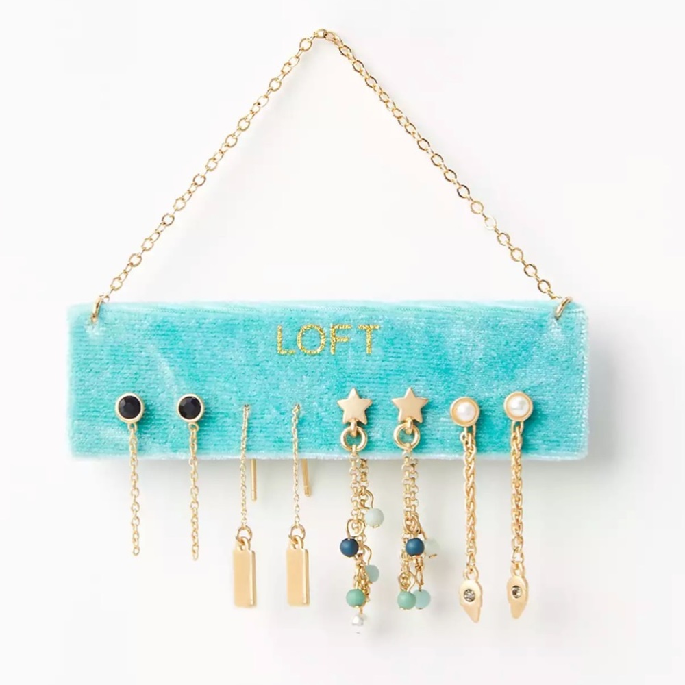 The Loft “Velvet Ornament” Charm Earring Set, NWT.